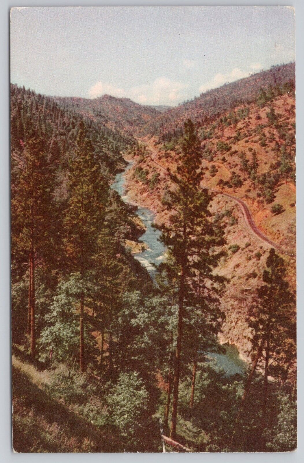 Feather River Canyon California, Scenic View, Vintage Postcard