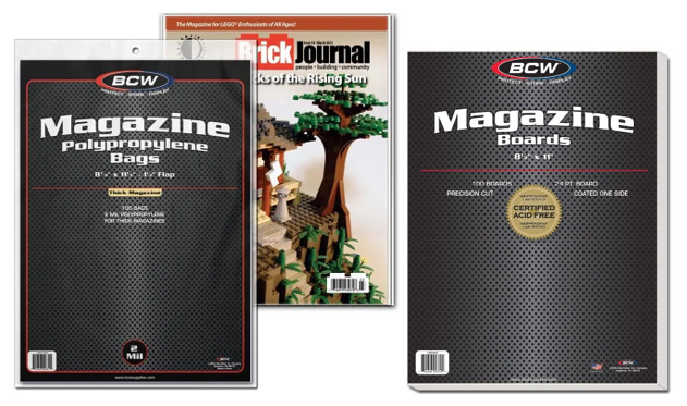 100 BCW Magazine Bags (Thick) And Boards Acid Free Archival Magazine Storage