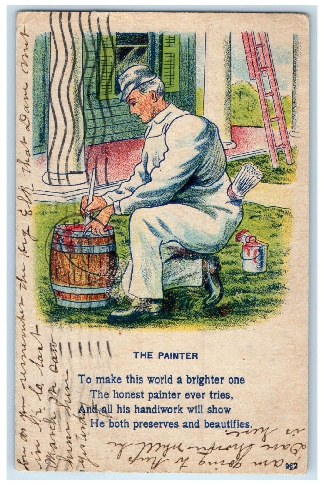 1910 The Painter To Make This World Brighter One Omaha Nebraska NE Postcard