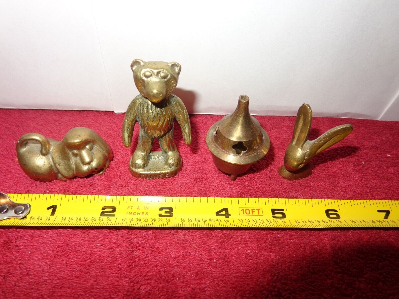 4 ANTIQUE FIGURES HEAVY SOLID BRASS VERY UNIQUE DISPLAY PIECES GREAT DEAL #Z 203
