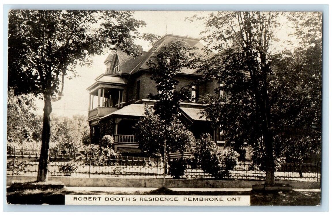 c1910's Robert Booth Residence Pembroke Ontario Canada RPPC Photo Postcard