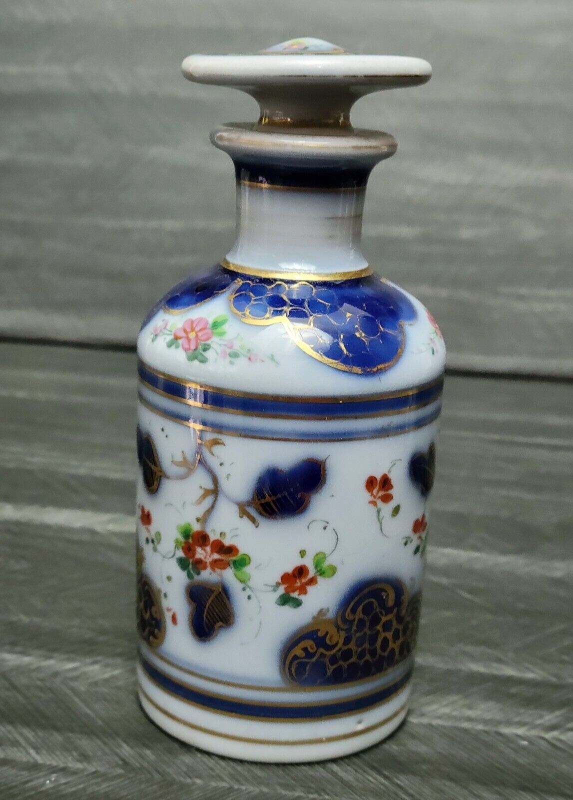 Antique French Bayeux Porcelain Perfume Bottle Langlois Period 19c Hand Painted