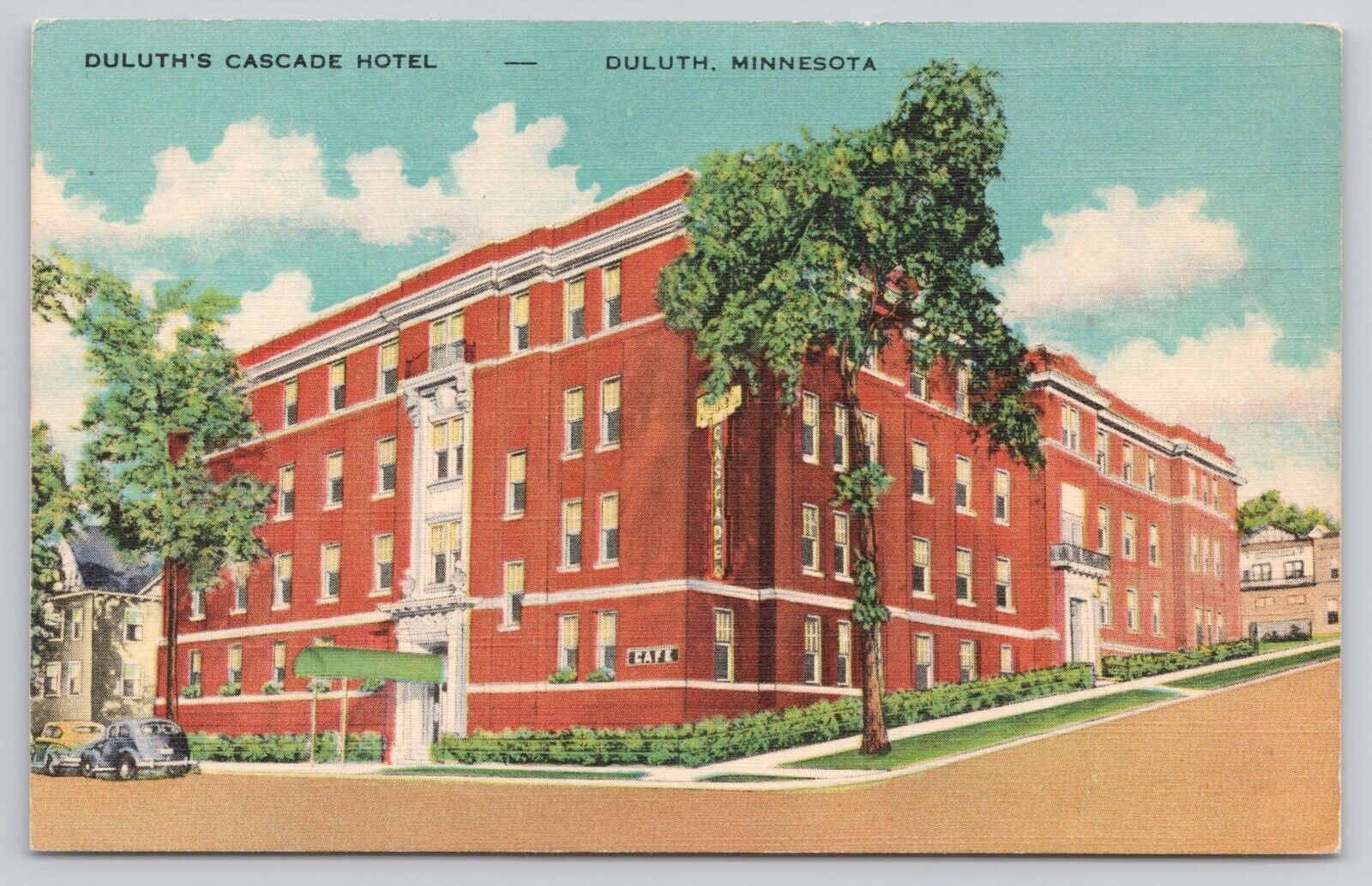 Cascade Hotel Duluth MN Minnesota Advertising Postcard