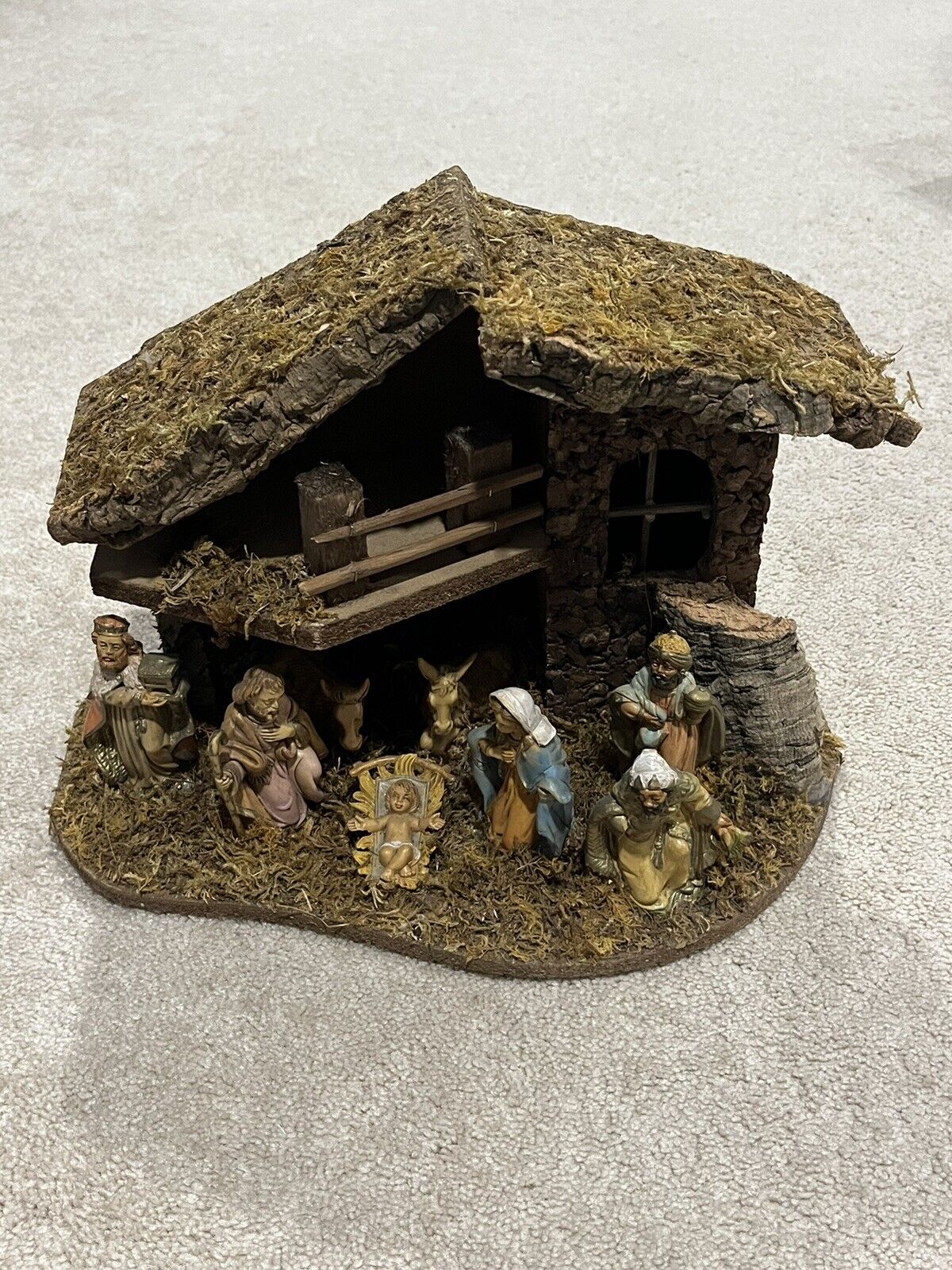 Vintage Fontinini Large Nativity Set Display Made In Italy 13