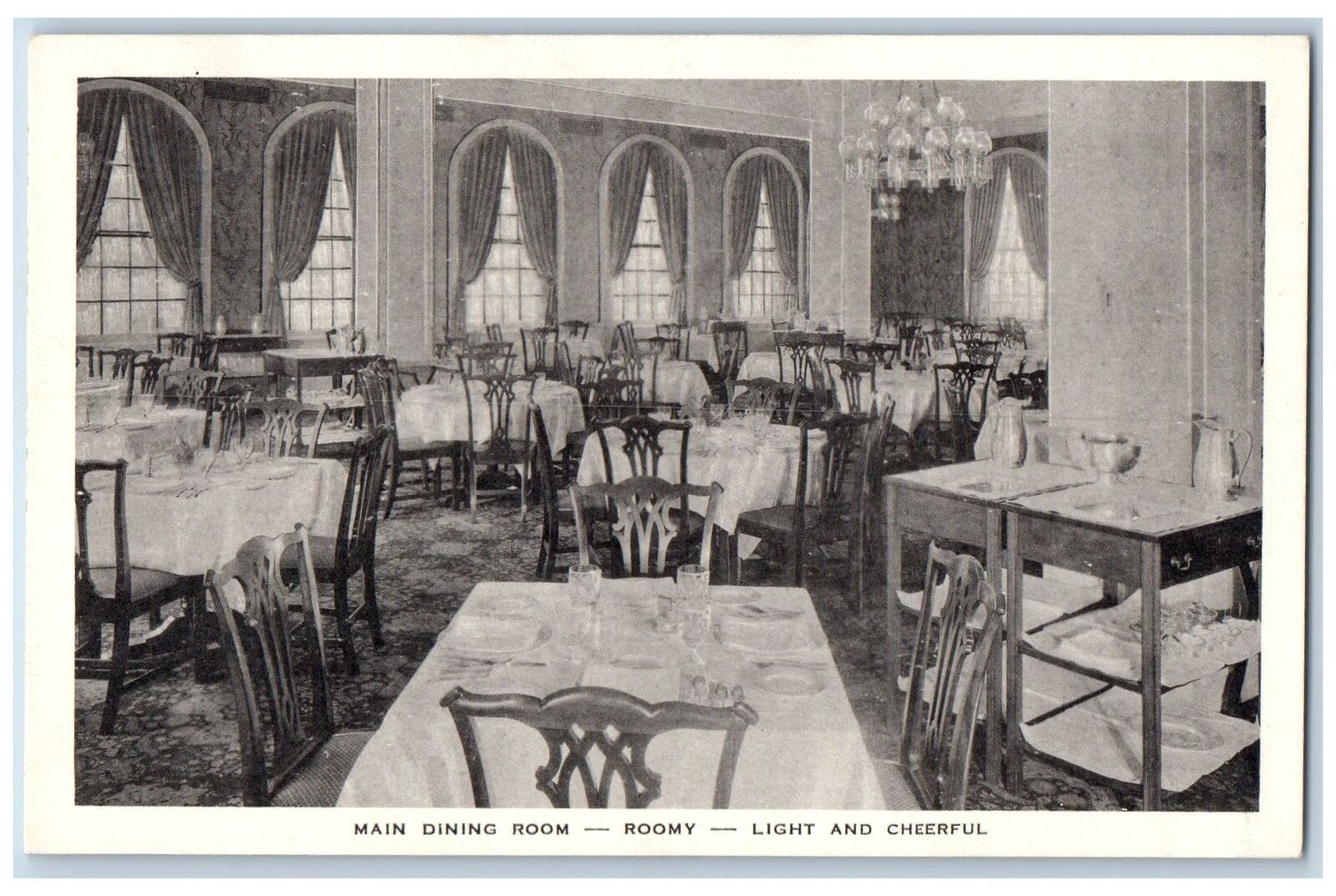 Dearborn Michigan Postcard The Dearborn Inn Interior Restaurant c1940\'s Vintage