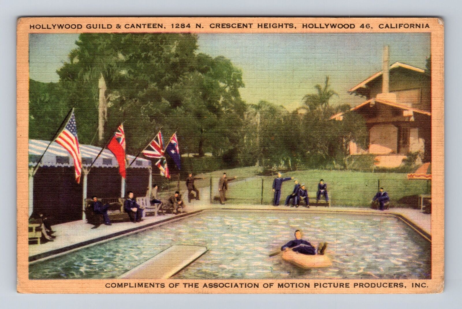 Hollywood CA-California, Hollywood Guild & Canteen Advertising Vintage Postcard