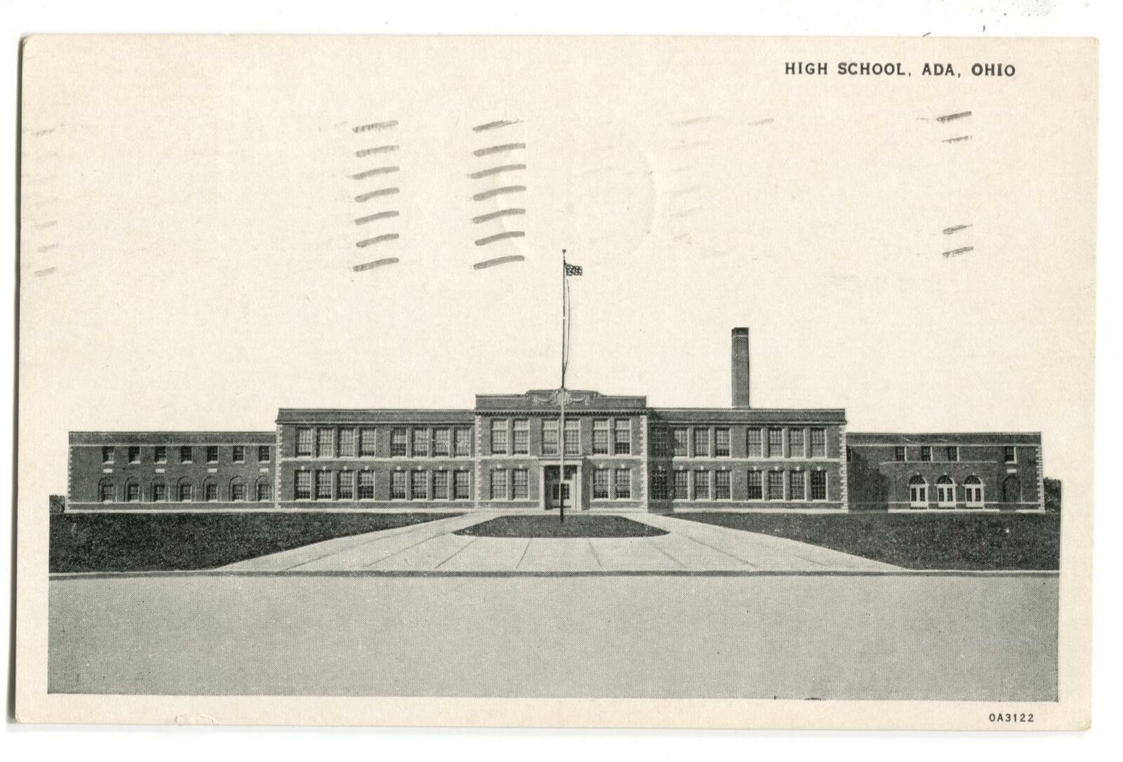 Postcard High School Ada OH 