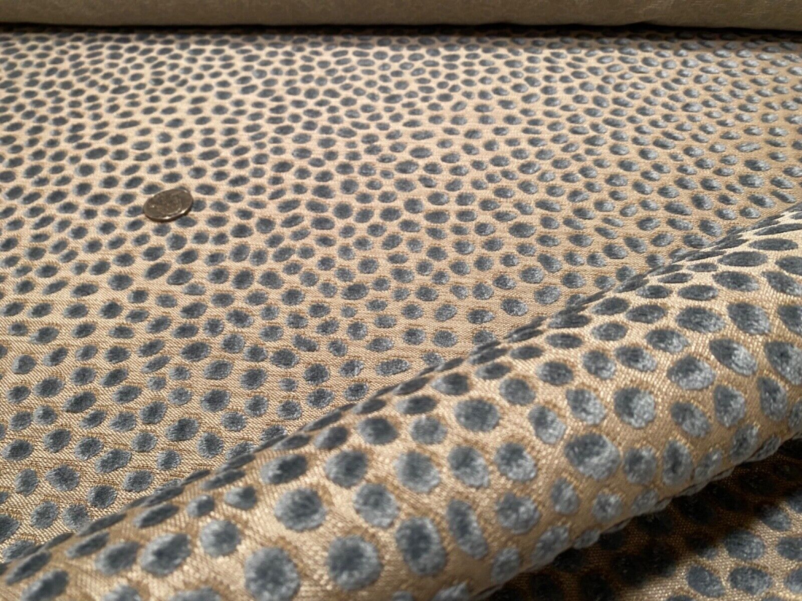 6YD LEE JOFA Baker Lifestyle Cosma Smoke Dots Woven Fabric Belgium $1320 Retail