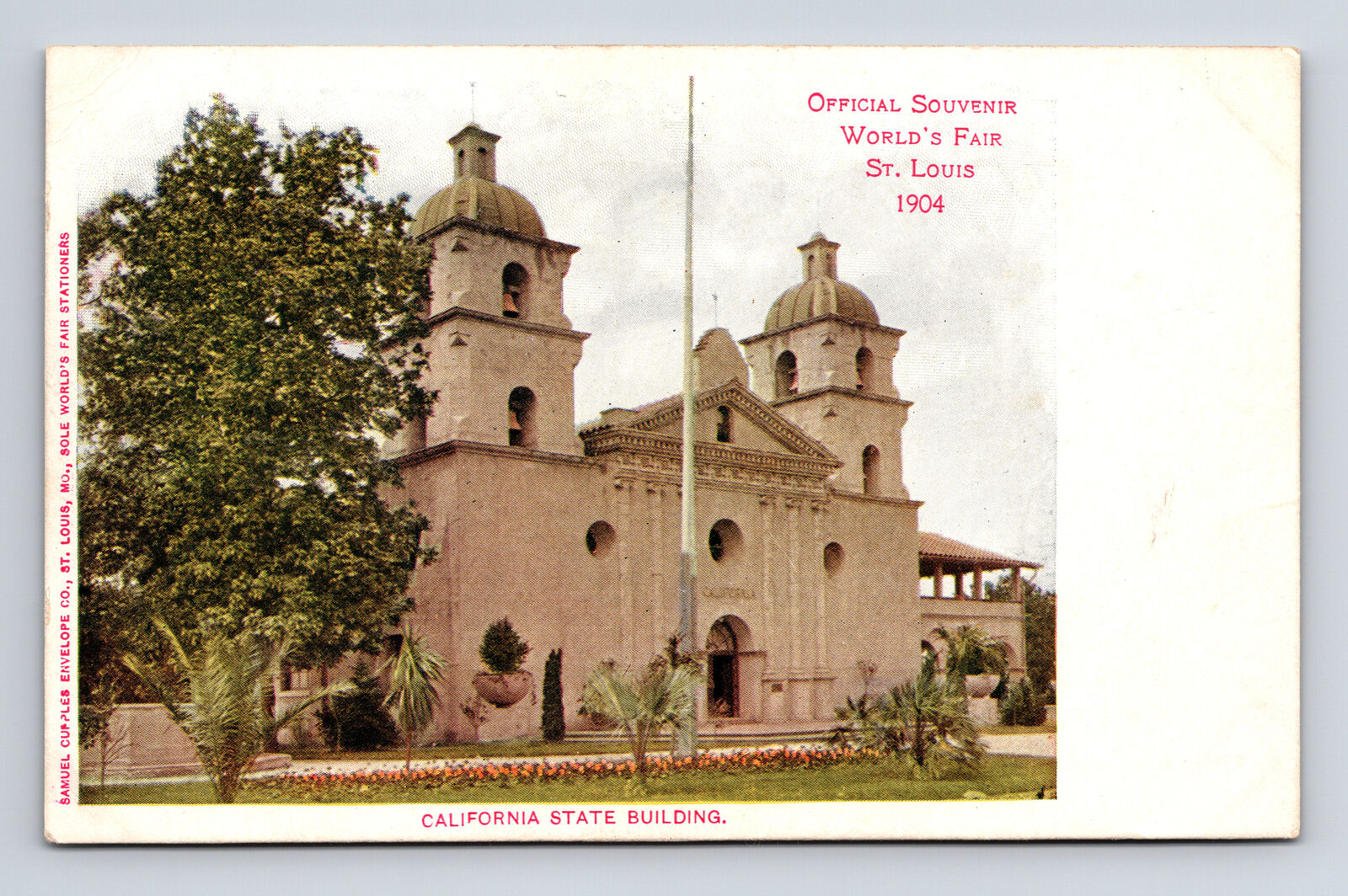 Official Souvenir World's Fair St. Louis 1904 California State Building Postcard