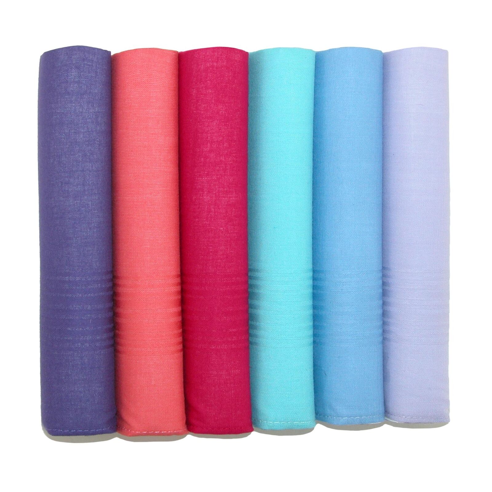 New Selini Women's Cotton Bright Multi-Color Dress Handkerchief Set (Pack of 6)
