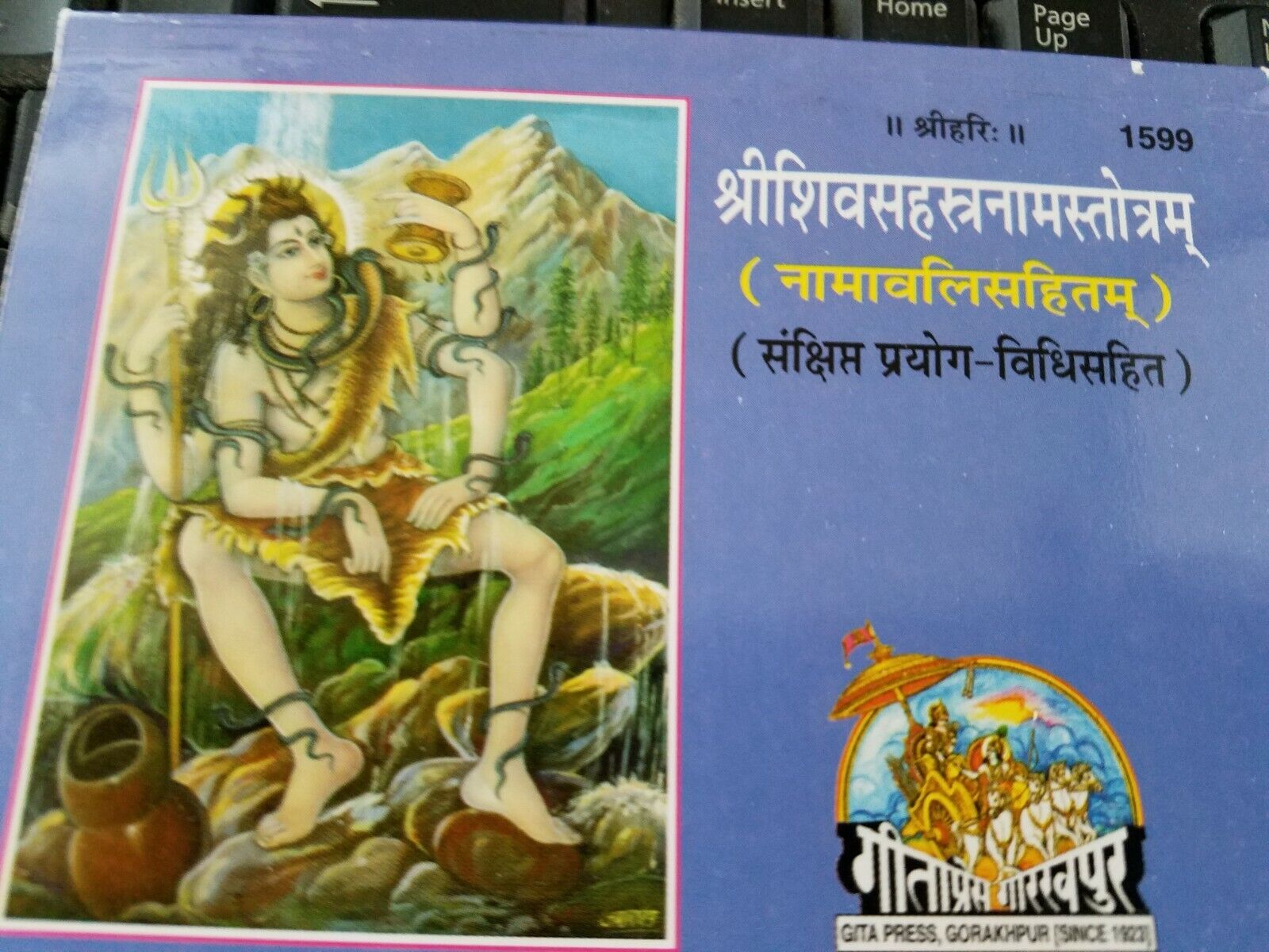 USA SELLER Lord Shiva's 1000 names SHRI SHIV Sahastranam Stotram Prayer Book 