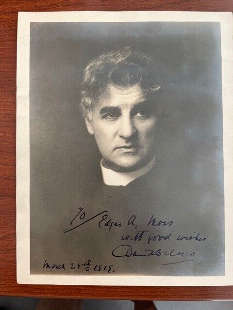BELASCO, DAVID SIGNED PHOTO AMERICAN PRODUCER, DIRECTOR, PLAYWRIGHT, BROADWAY