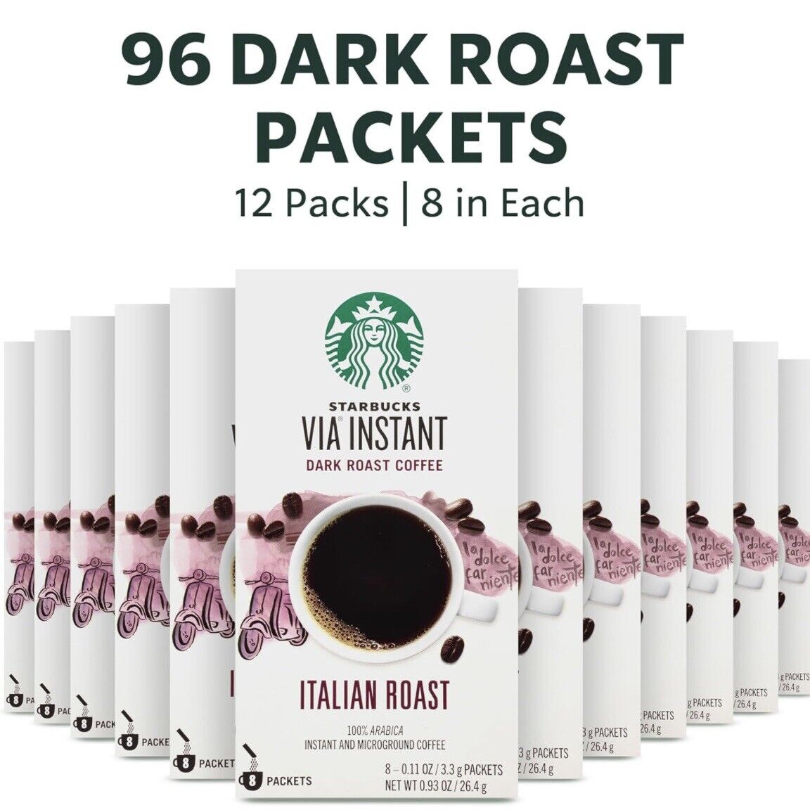 Starbucks Via Instant Coffee Dark Roasted Packets-Italian Roast 🔥 DEAL 🔥
