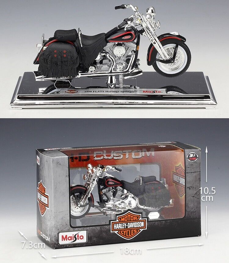 MAISTO 1:18 Harley 1998 FLSTS Heritage Springe MOTORCYCLE Model collect Toy Gift