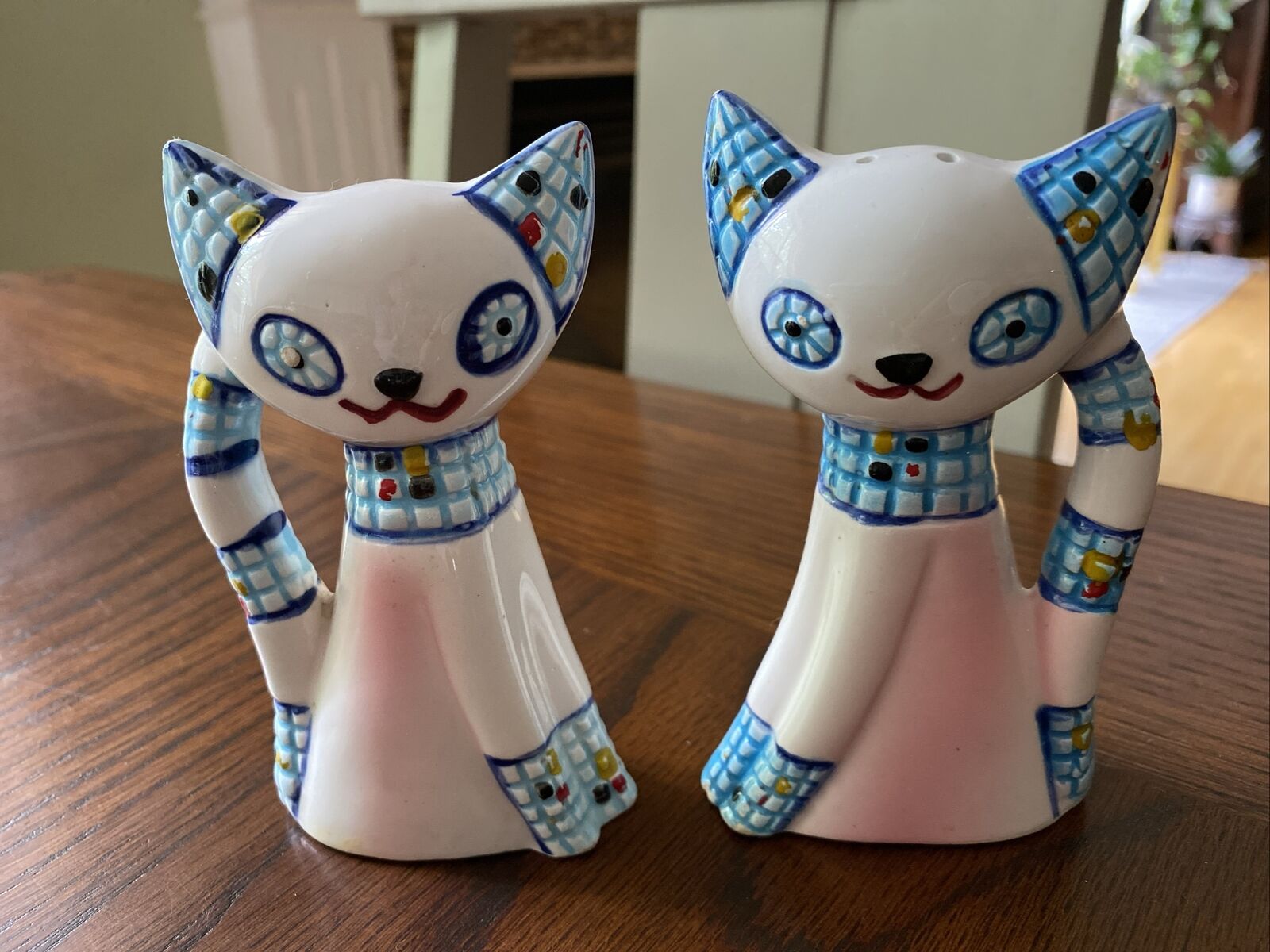 Vintage Relco Creations Mosaic Siamese Cats Salt and Pepper Shakers