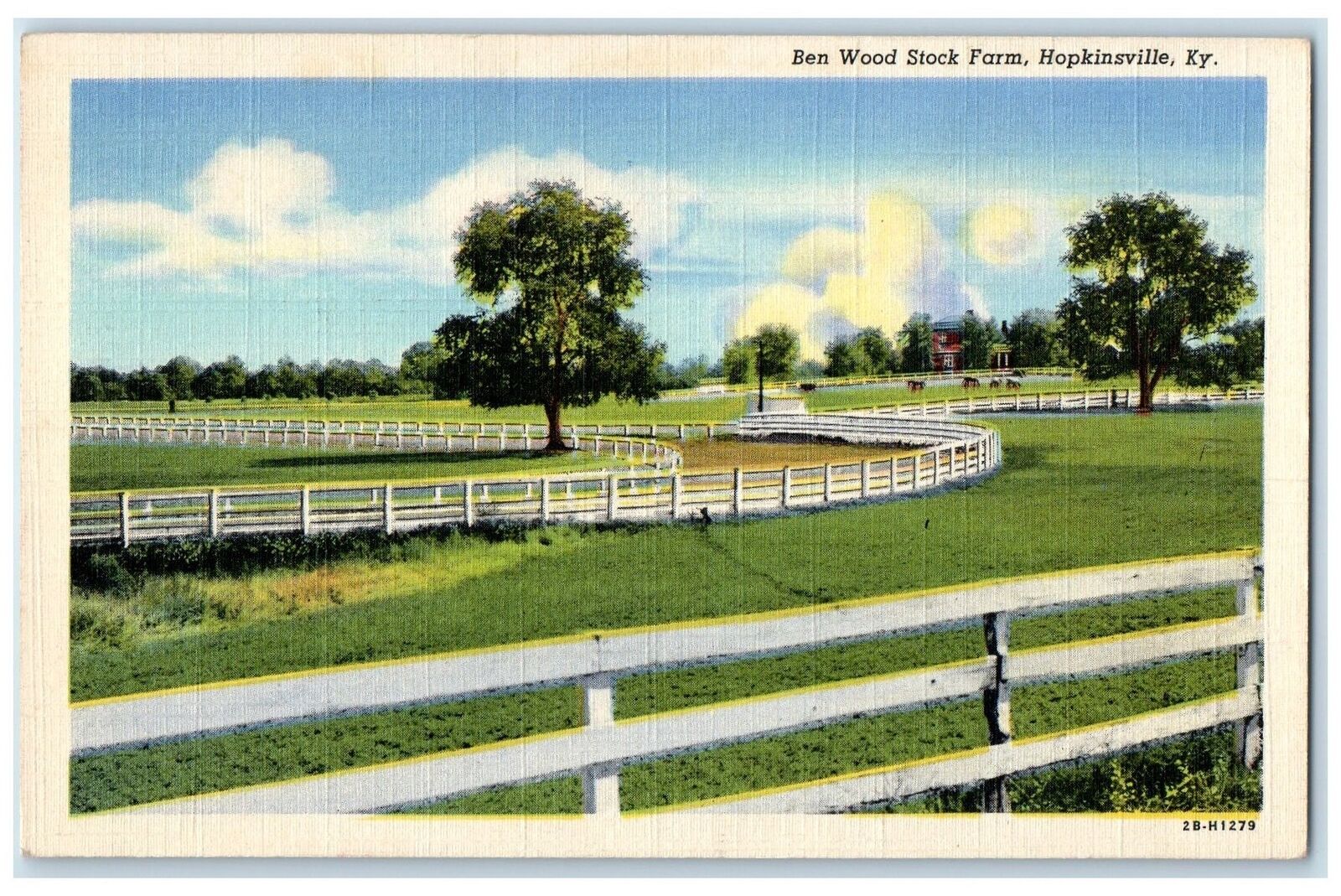 c1940's Ben Wood Stock Farm Hopkinsville Kentucky KY Unposted Vintage Postcard