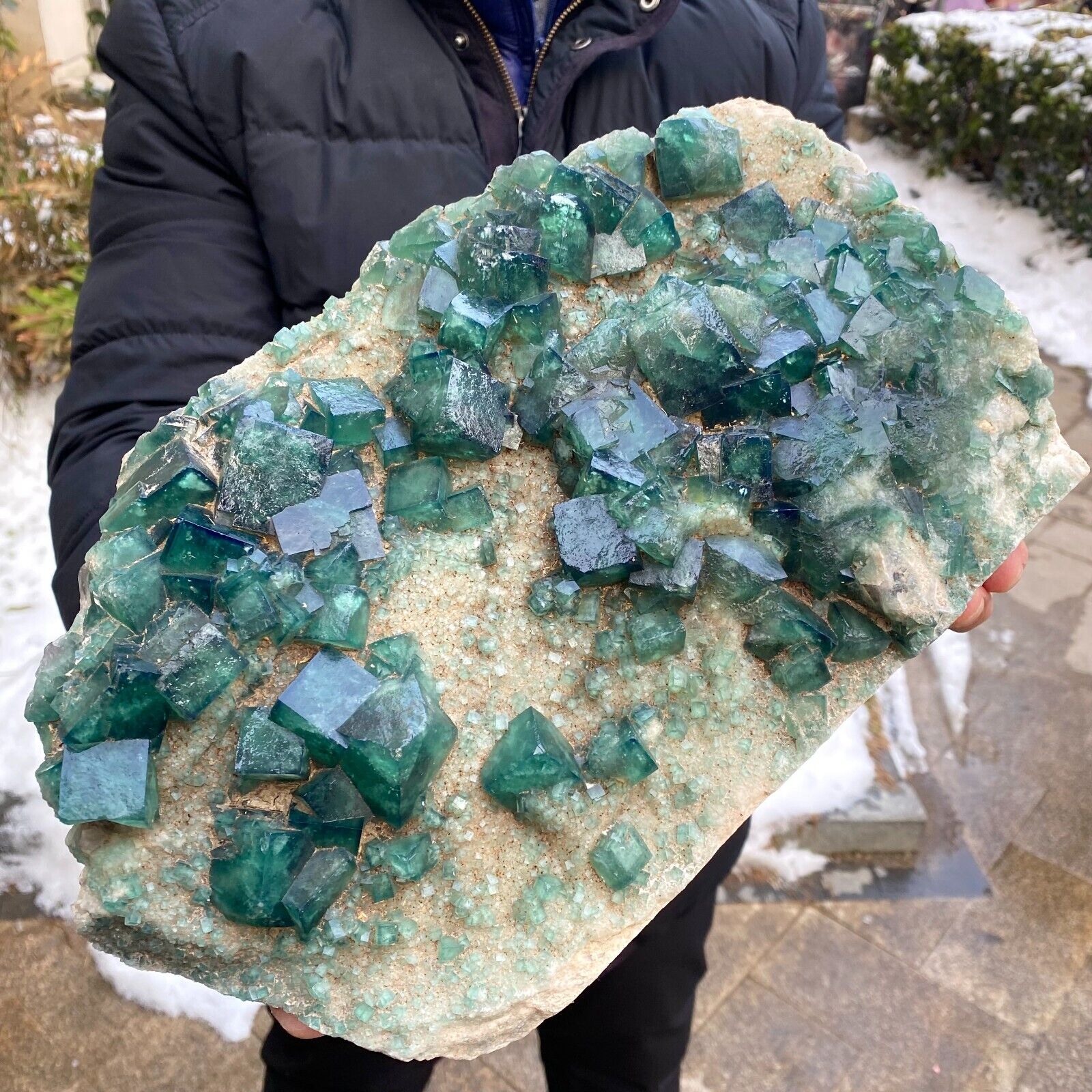 15.5LB   Natural super beautiful green fluorite crystal mineral healing specimen