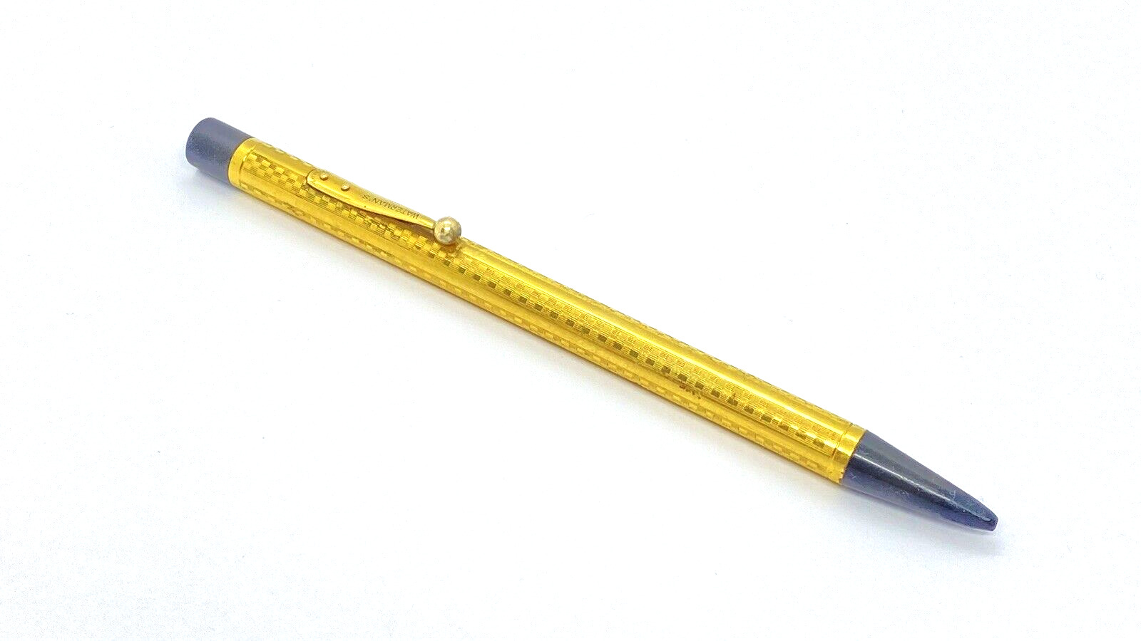 VINTAGE WATERMAN 52 PENCIL IN ROLLED GOLD CHECKERBOARD PATTERN WORKS FINE USA OC