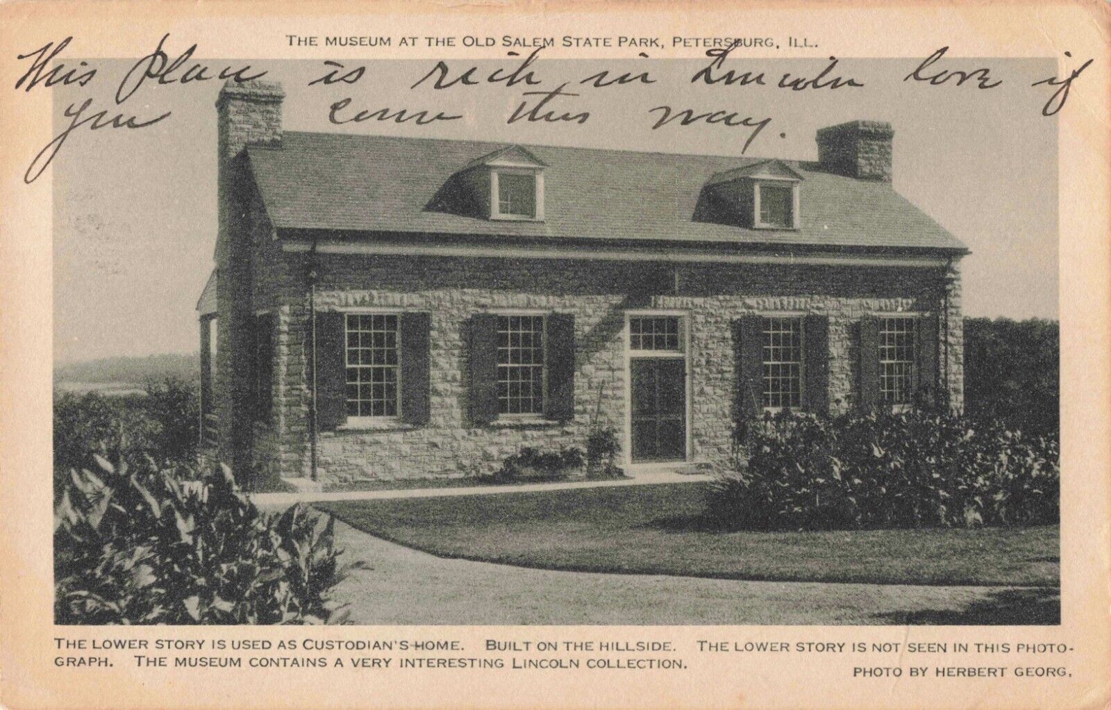 Petersburg IL Illinois, Old Salem State Park Museum House, Vintage Postcard