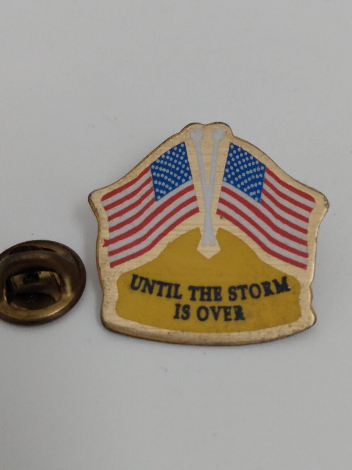 Until the Storm is Over American Flag Lapel Pin USA Union Made