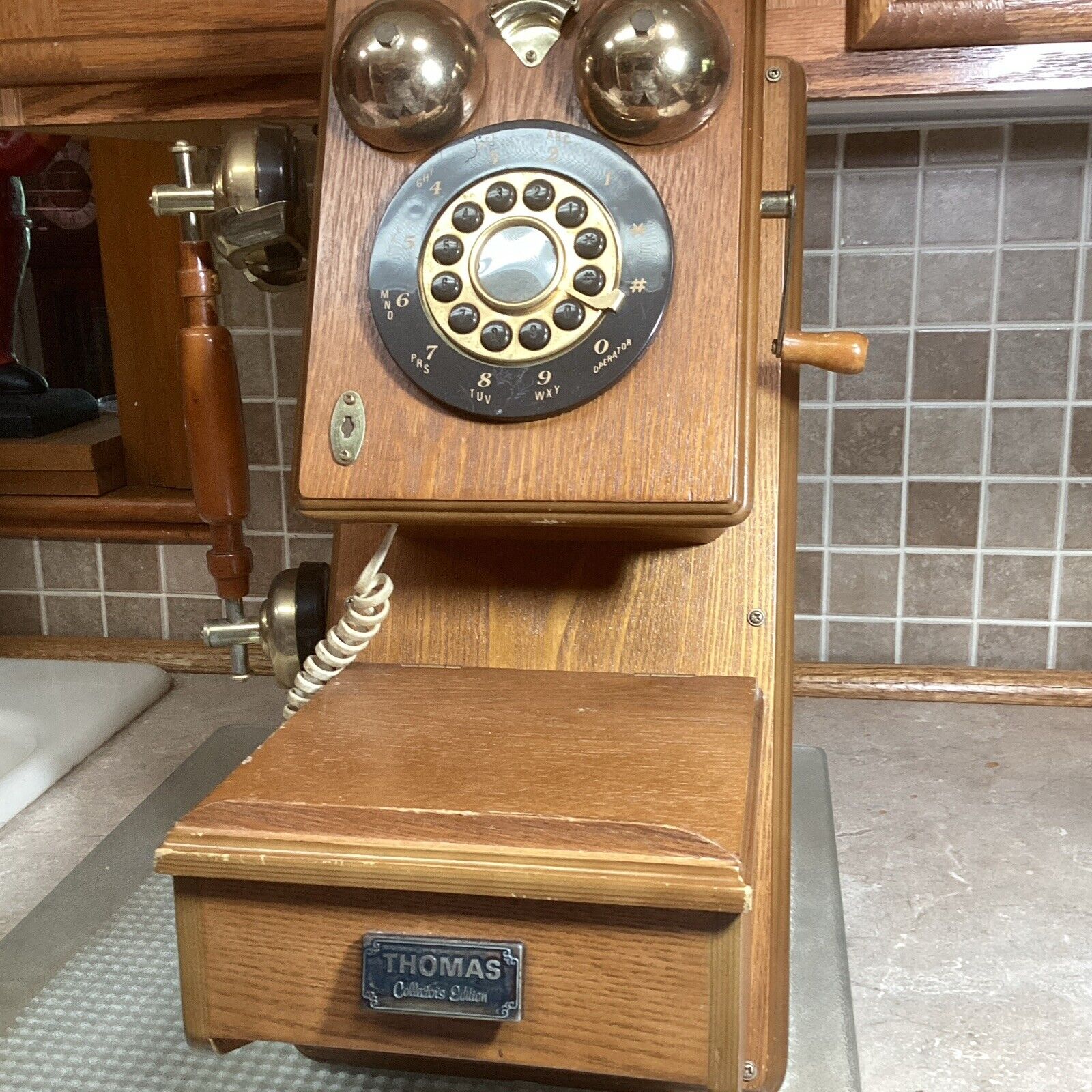 Vintage Thomas Collector’s Edition 1927 Wooden Wall Telephone Model PP-90