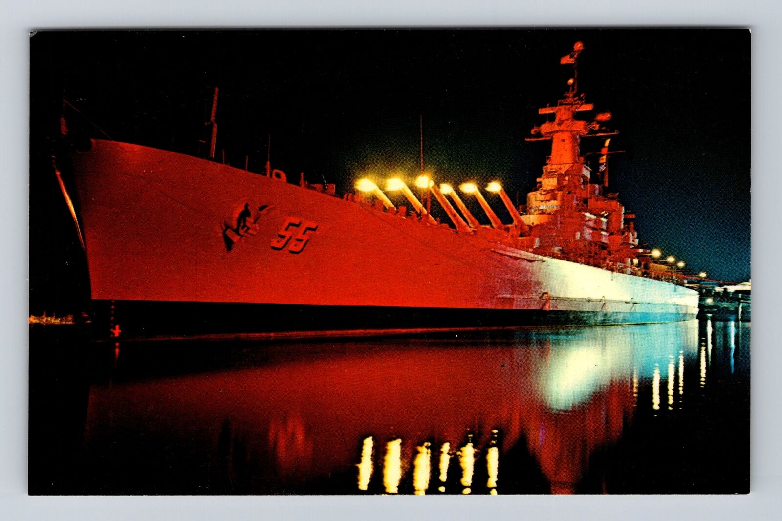 Wilmington NC-North Carolina, U.S.S N Carolina Battleship Mem Vintage Postcard