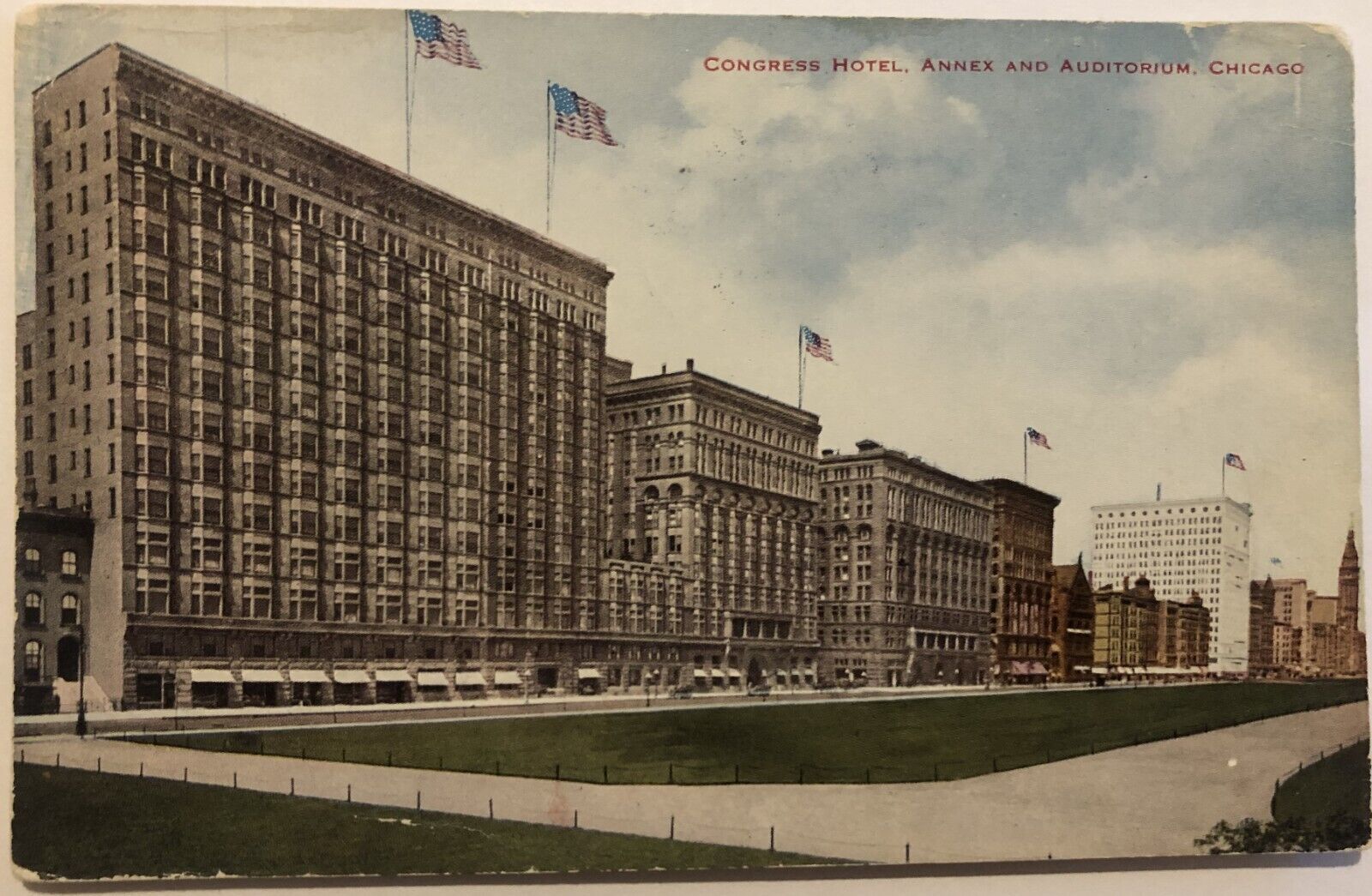 Antique Postcard 1911 Chicago Illinois Congress Hotel Annex & Auditorium, Hammon