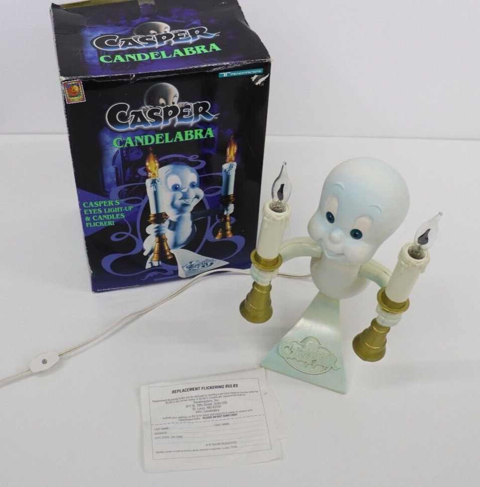 Casper the Friendly Ghost Candelabra 1995 Vintage Light Up Candle Halloween