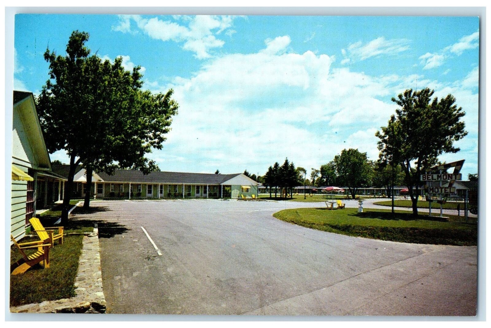 c1950's Belmont Motel & Restaurant Cottages Road Skowhegan Maine ME Postcard