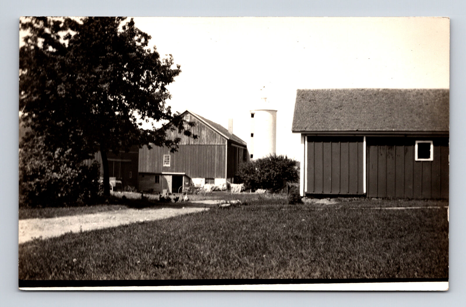 RPPC View of Farm Buildings and Silo L Baer Postcard