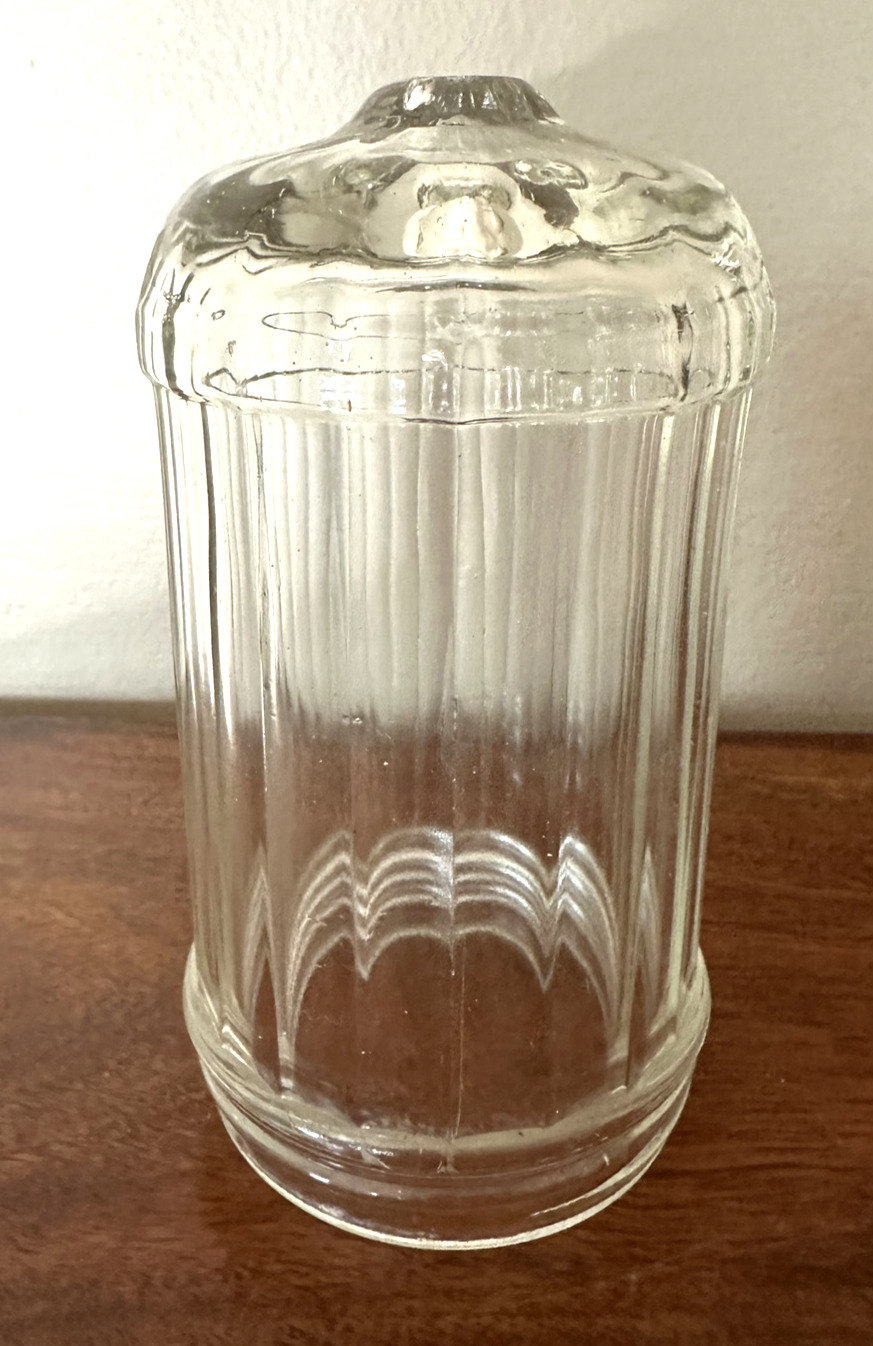 VINTAGE 1930s Paden City Glass BULLET SUGAR SHAKER Clear Glass HEAVY 6\