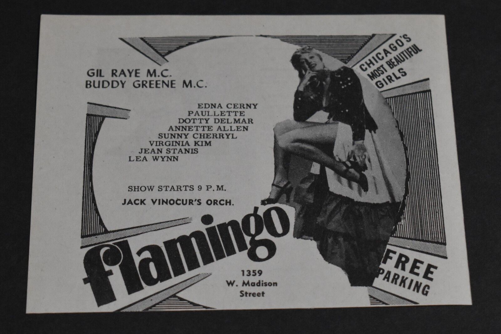 1948 Print Ad Chicago Flamingo 1359 W Madison St Edna Cerny Dotty Delmar Lea Wyn