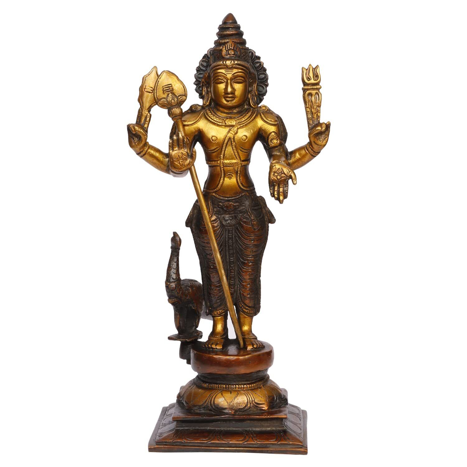 Brass Lord Murugan Kartikeya Statue Kumaraswamy Swaminatha Skanda Idol 12 Inch