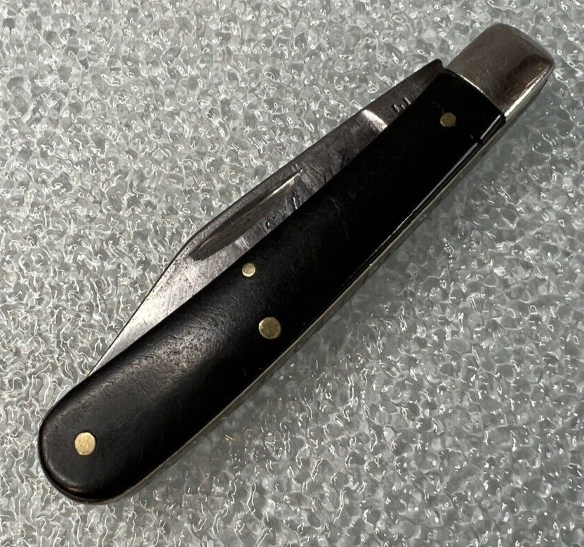Vintage Case XX 1940-65 Slick Black Tadpole Jack Folding 2-Blade Pocket Knife