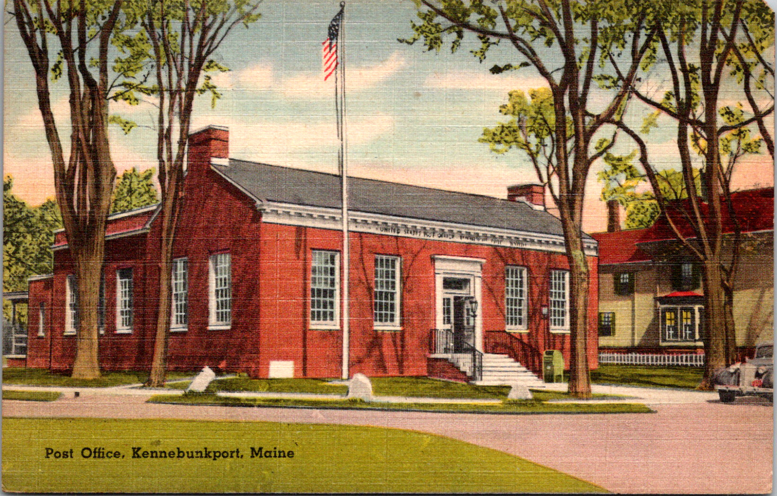 Kennebunkport Maine ME Old Post Office Vintage C. 1940\'s Postcard