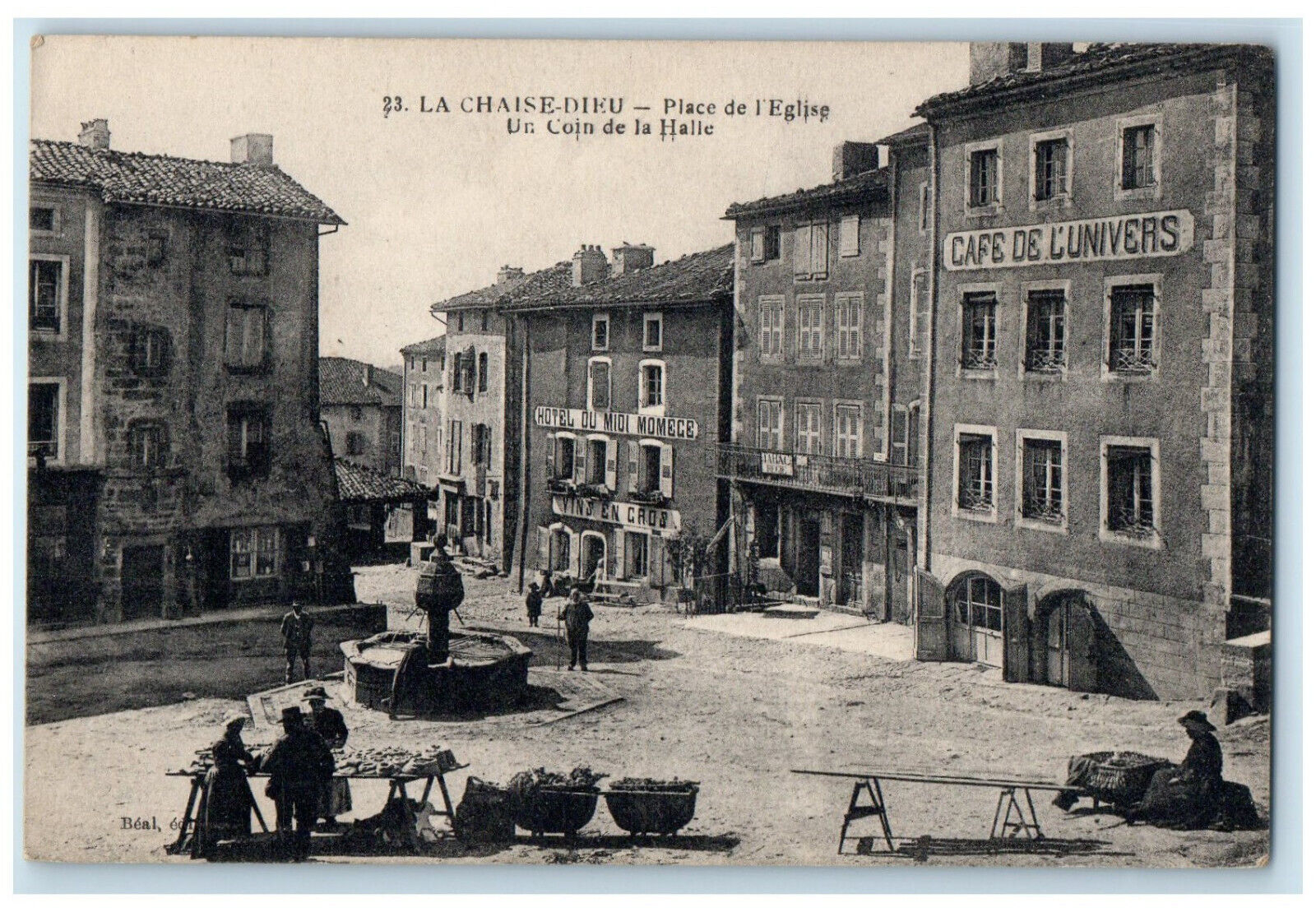 c1910 Church Square A Corner of the Hall La Chaise-Dieu France Postcard