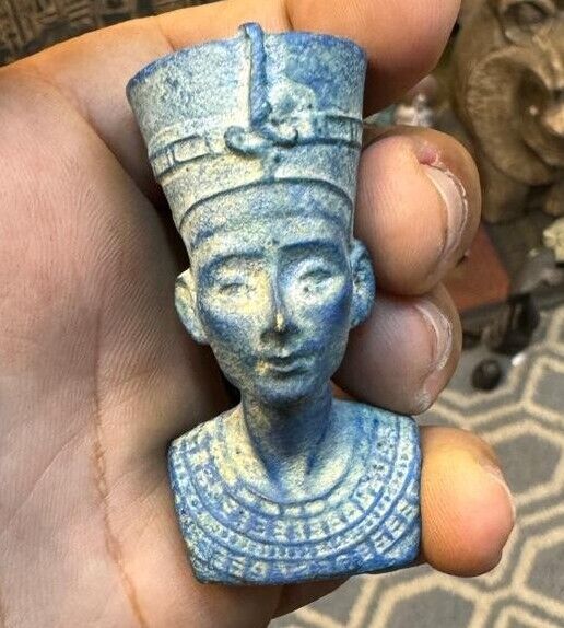 RARE ANCIENT EGYPTIAN ANTIQUES Figure Head for Pharaonic Queen Nefertiti BC