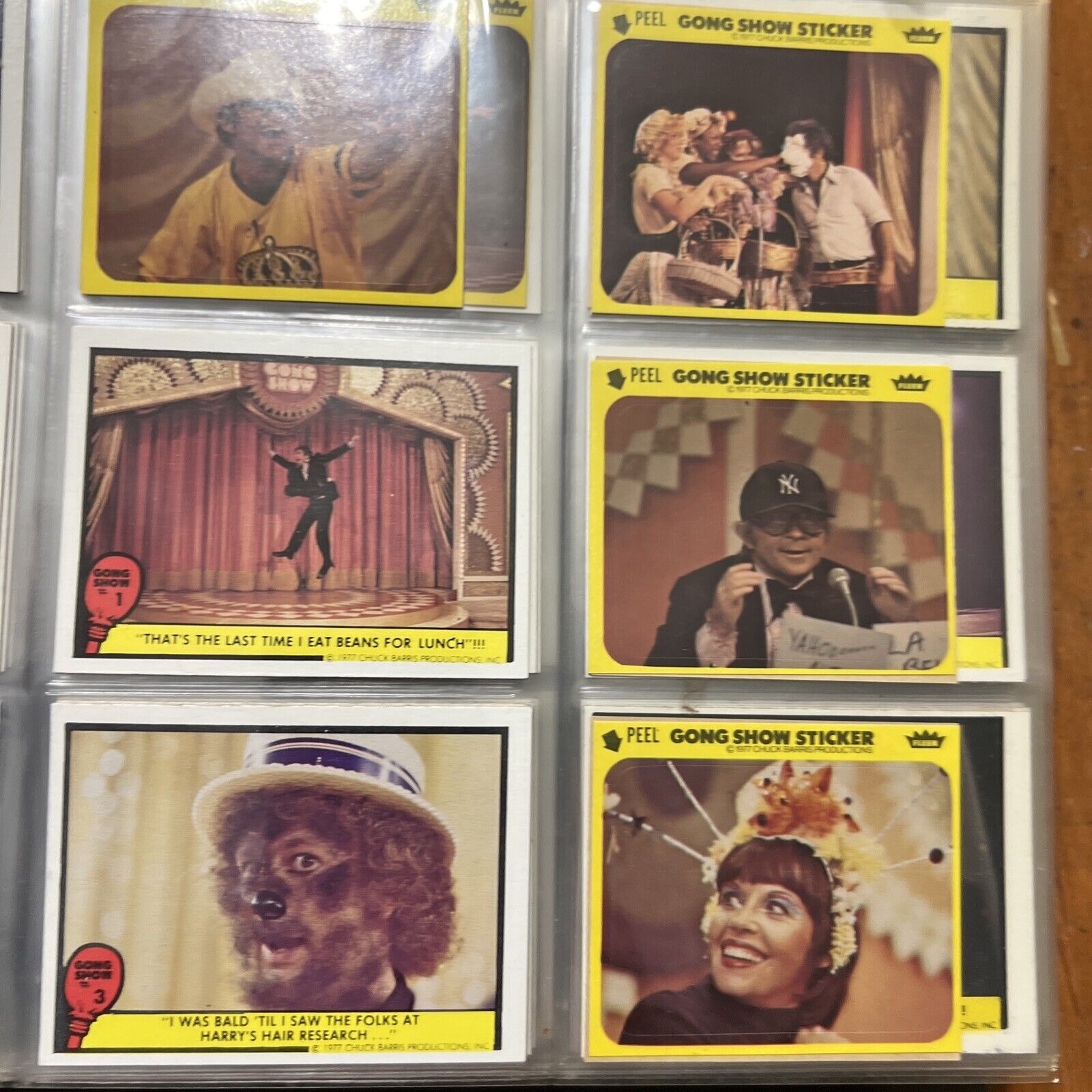 1977 The Gong Show Fleer TV Show Complete Set 66 Stickers 10 Nice