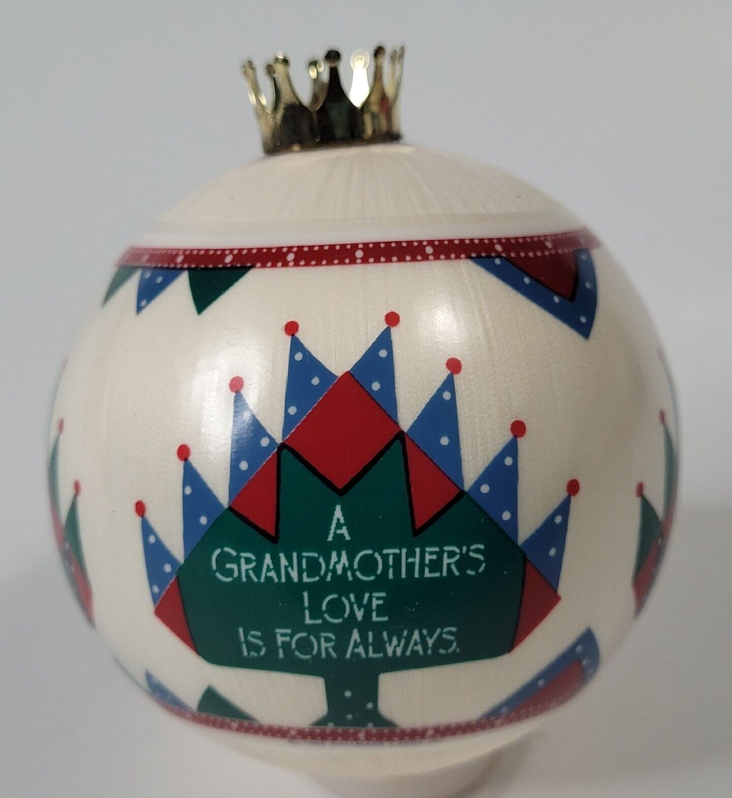 Vintage Hallmark Keepsake Christmas Ornament, 1986 Grandmother, Satin Ball