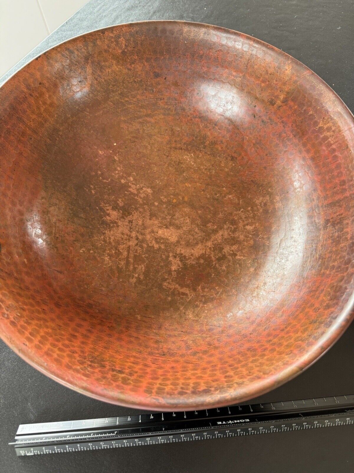 Large Copper Hand Hammered Bowl - Gorgeous