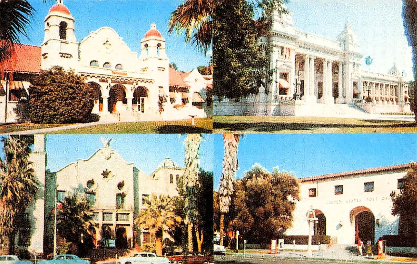 Riverside CA California Municipal Auditorium Courthouse Post Office Postcard E35