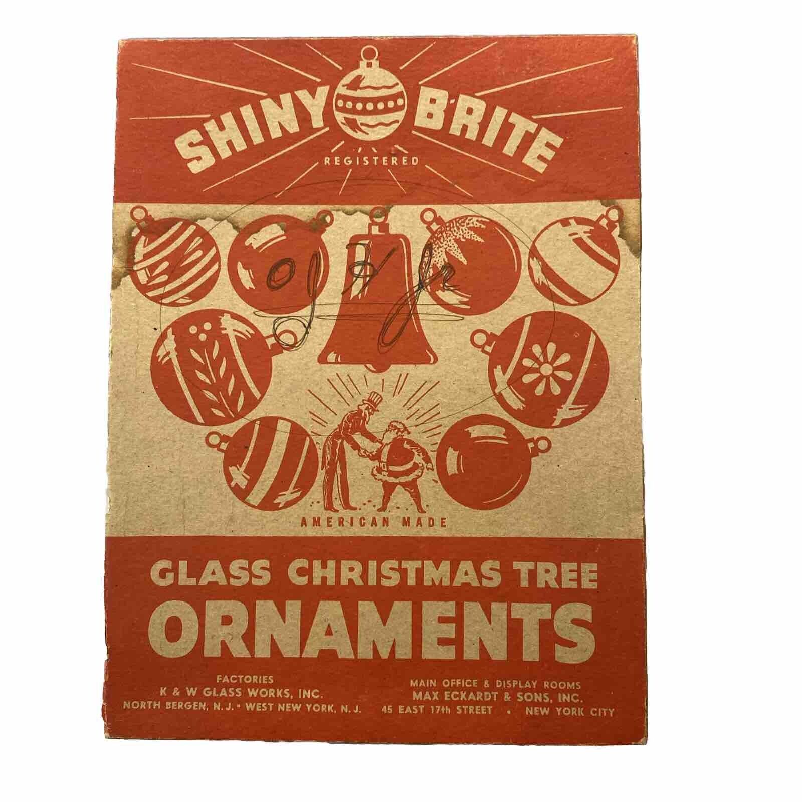 Shiny Brite Red EMPTY BOX for 1 dozen ornaments Uncle Sam 9.75” x 7.25” x 2.5”