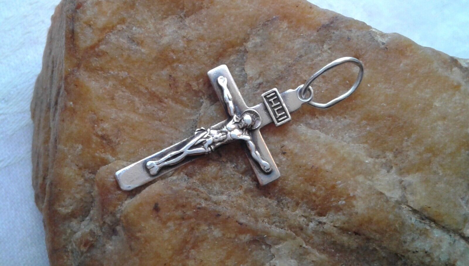VINTAGE SOLID STERLING SILVER 925 DETAILED ORTHODOX CRUCIFIX 