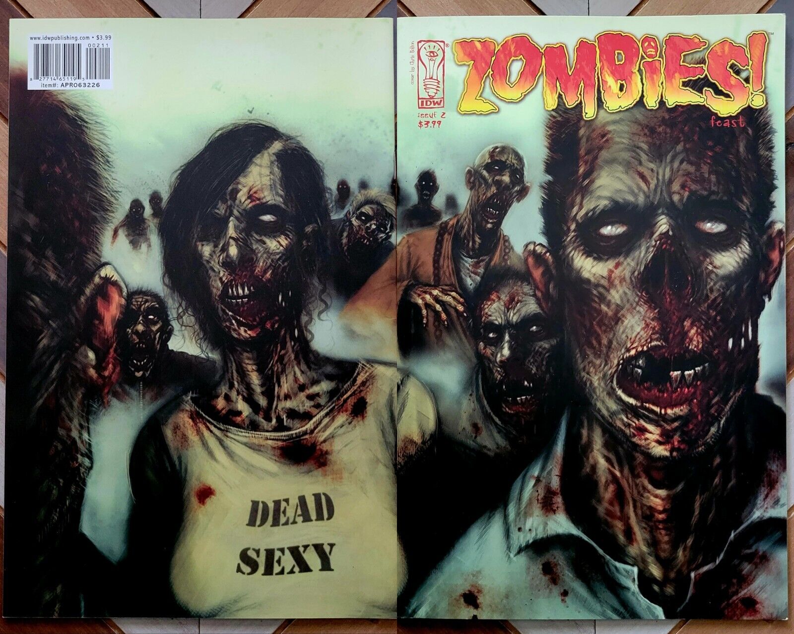 ZOMBIES: Feast #2 (IDW 2002) Wraparound Cover / HORROR Mini-Series BOLTON Cover