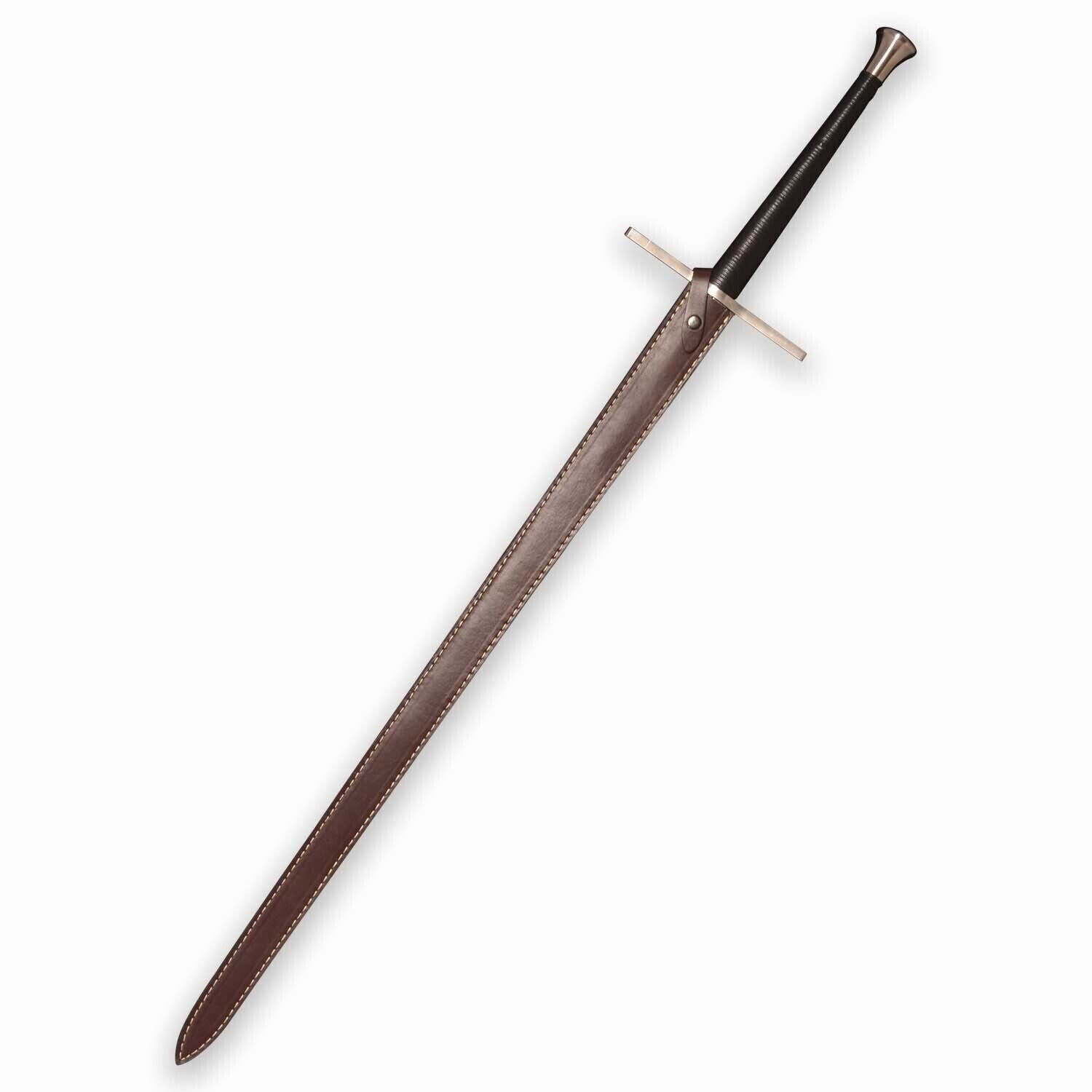 Handmade Long Sword Real-Full Tang-Carbon Steel-Sharp-Collectible-Medieval