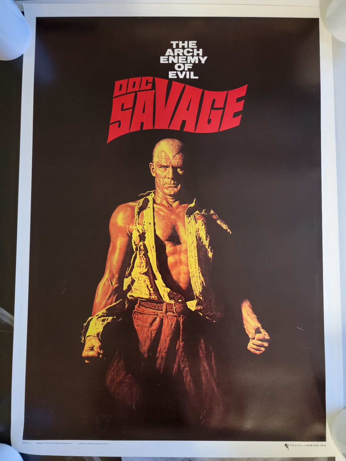 Doc Savage The Arch Enemy Of Evil A Bantam Special Poster 19.5x27.5
