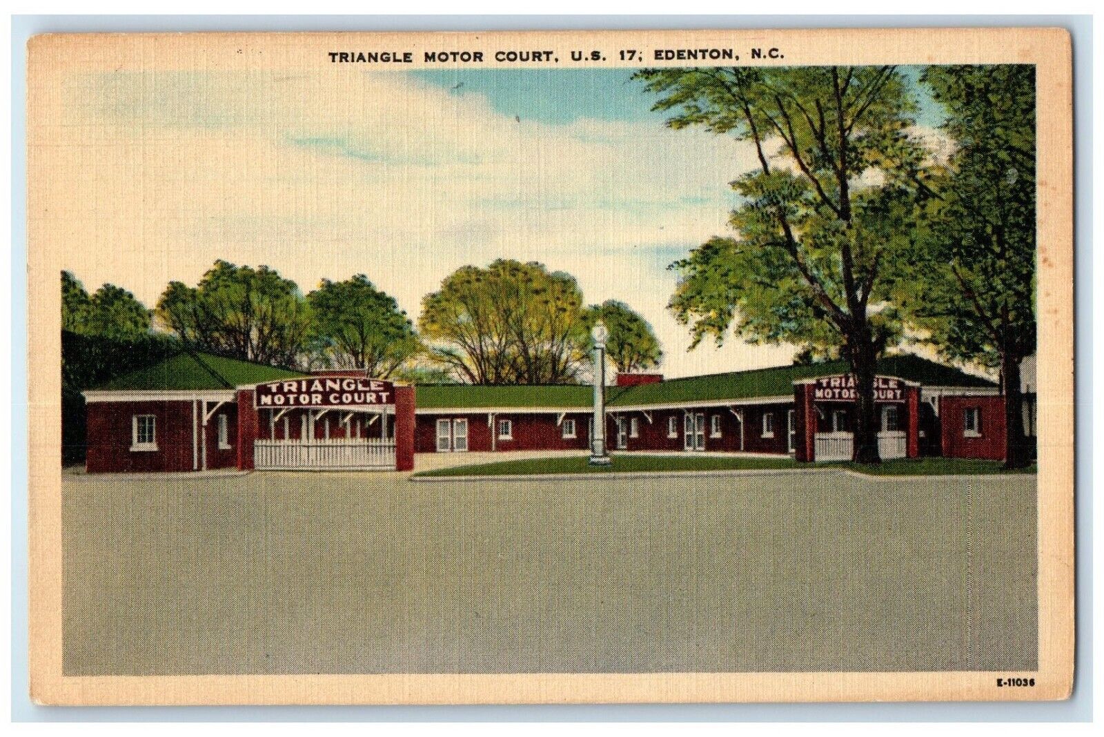 c1930's Triangle Motor Court Roadside Edenton North Carolina NC Vintage Postcard