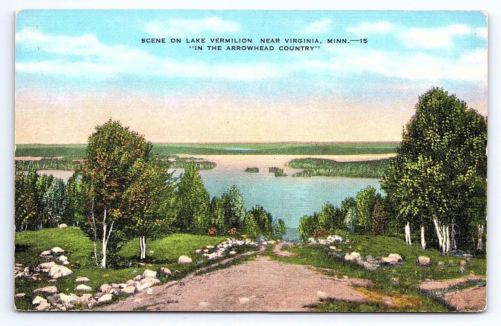 Postcard Scene Lake Vermilion Near Virginia Minnesota MN Arrowhead Country