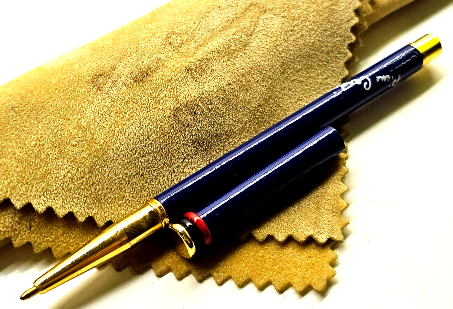 Vintage Special Retro Ornate PIERRE CARDIN pen W Original Velvet cleaning cloth