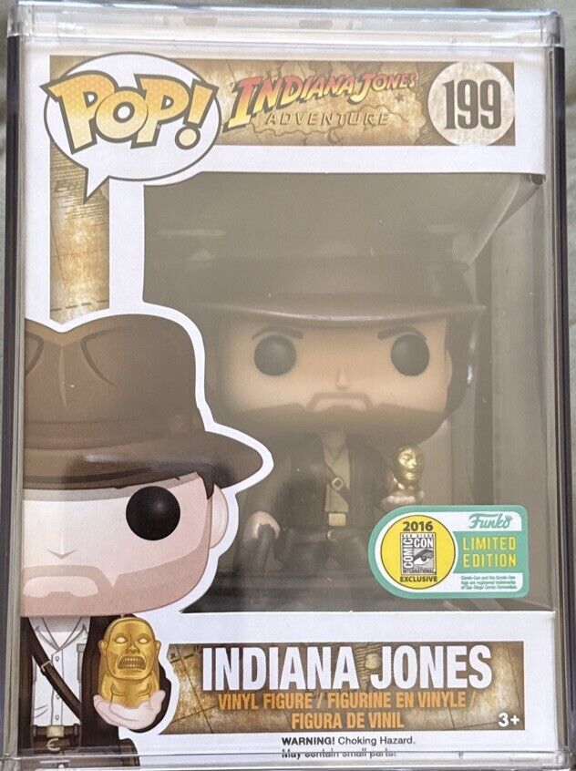 Funko Pop Indiana Jones #199 SDCC 2016 LE Exclusive in hard case POP STACK